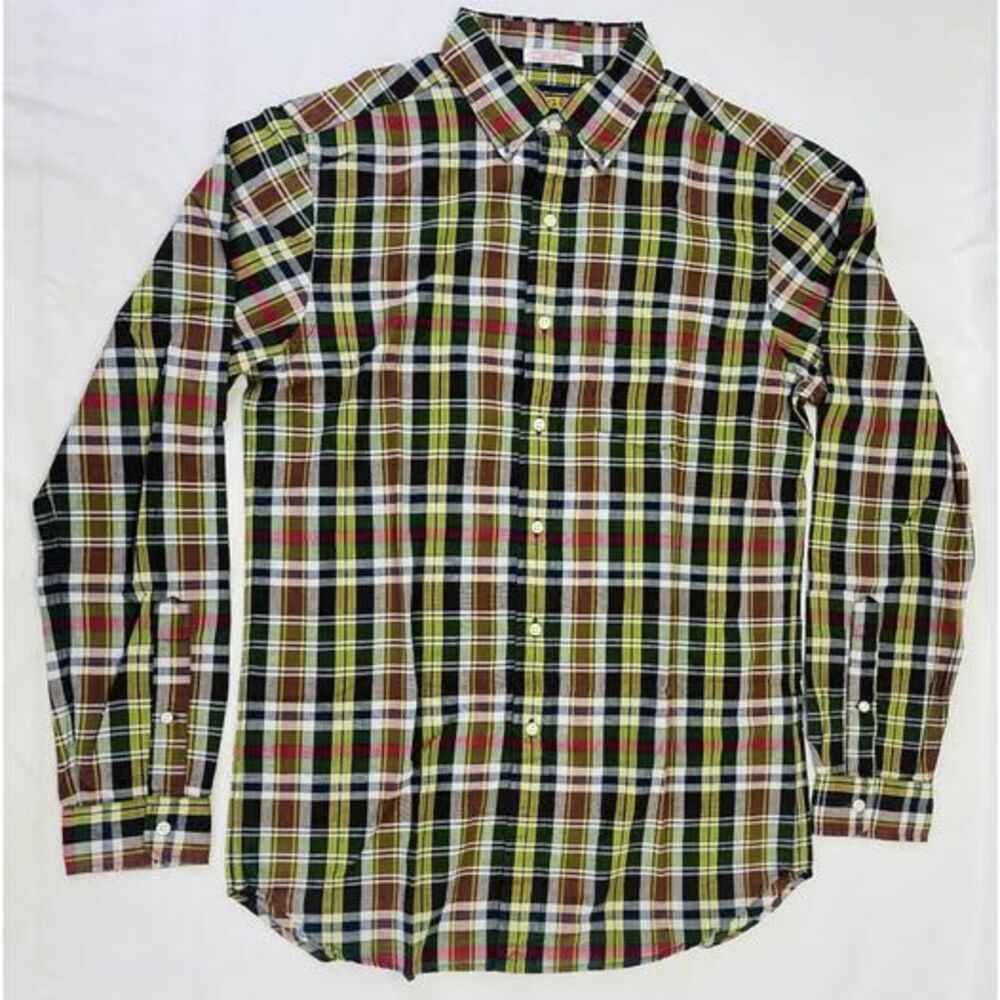 Rugby Ralph Lauren Shirt Mens Medium Multi Check Polo Rugby Dress Shirt
